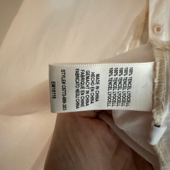 Cloth & Stone Shirt Dress/Tunic. Off-White/Oatmeal. Button-Down Size Medium - Picture 5 of 7